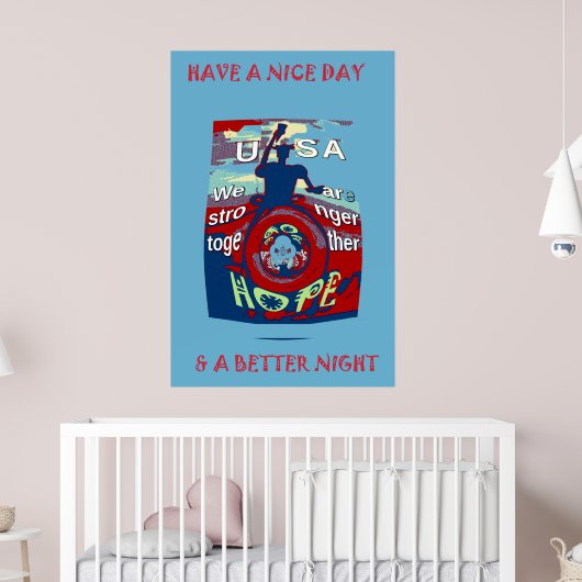 米国は良い日を過ごす我々は一緒に強い引用文 ポスター (子ども部屋2)