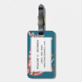 米国は|のタイポグラフィの地図を描きます ラゲッジタグ (裏面縦)