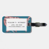 米国は|のタイポグラフィの地図を描きます ラゲッジタグ (裏面横)