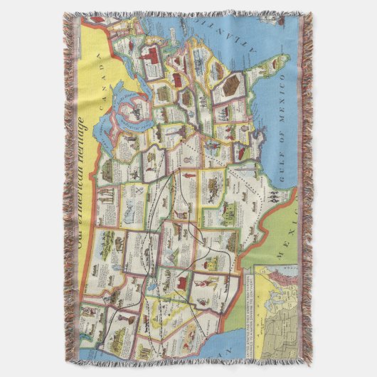 米国は-アメリカの伝統の地図を描きます スローブランケット (正面縦)