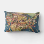 米国は-アメリカの農業及び農業地図を描きます ランバークッション (裏面)