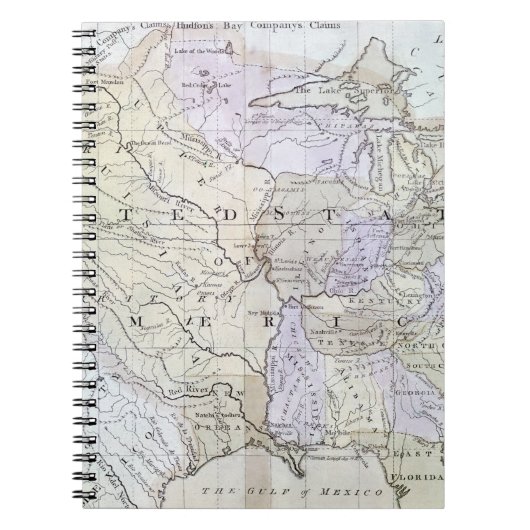 米国は、c1812地図を描きます ノートブック (正面)