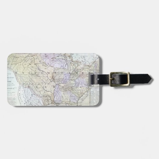 米国は、c1812地図を描きます ラゲッジタグ (正面横)