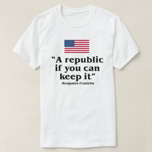 米国もし憲法に保よる共和国 Tシャツ (デザイン正面)
