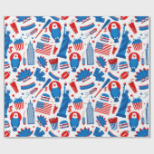 米国をテーマにした ラッピングペーパー (フラット)