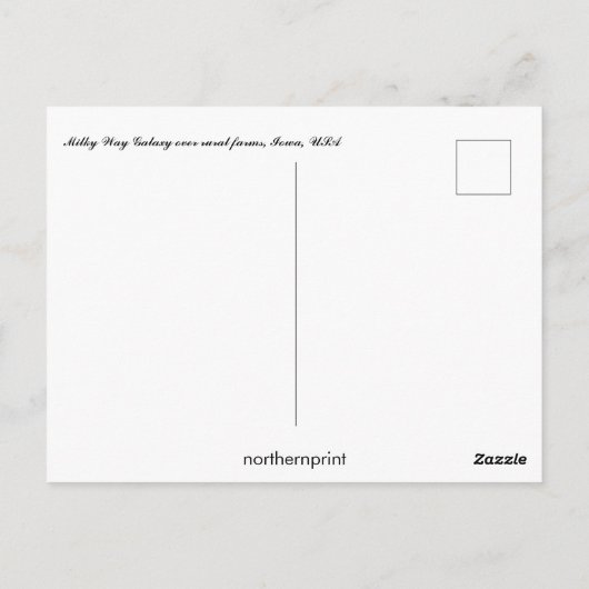 米国アイオワ地方の農場の天の川銀河系 ポストカード (裏面)