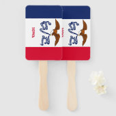 米国アイオワ州の旗を持つハンドファンのセット州 ハンドファン (正面&裏面)