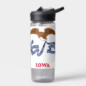 米国アイオワ州の旗を持つ水の州 ウォーターボトル (左面)