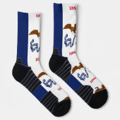 米国アイオワ州旗を持つアスレティッククルー靴下 ソックス (右)