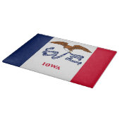 米国アイオワ州旗を持つガラス板 カッティングボード (角)