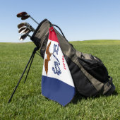 米国アイオワ州旗を持つゴルフタオル ゴルフタオル (グリーン)