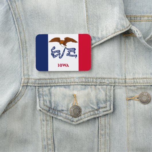 米国アイオワ州旗を持つ愛国的な名前タグ 名札 (インサイチュ)