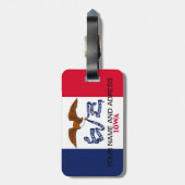 米国アイオワ州旗を持つ荷札 ラゲッジタグ (裏面縦)