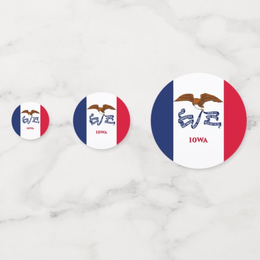 米国アイオワ州旗を持つ表紙吹雪 コンフェッティ (裏面)