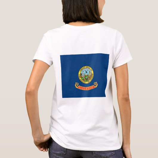 米国アイダホフリース女子ジップジョガー国旗 Tシャツ (裏面)