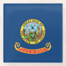 米国アイダホ州旗を持つガラスコースター ガラスコースター