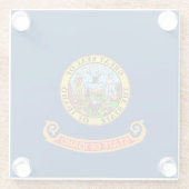 米国アイダホ州旗を持つガラスコースター ガラスコースター (裏面)