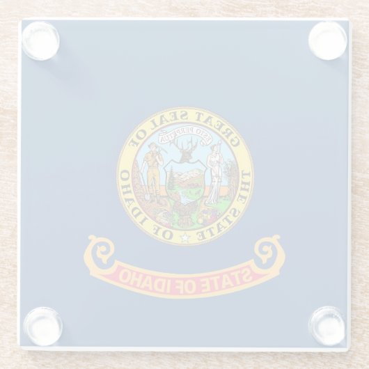 米国アイダホ州旗を持つガラスコースター ガラスコースター (裏面)