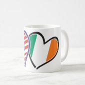 米国アイルランドハート国旗 コーヒーマグカップ (正面右)