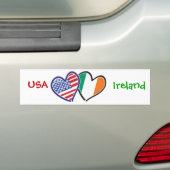 米国アイルランドハート国旗 バンパーステッカー (車上)