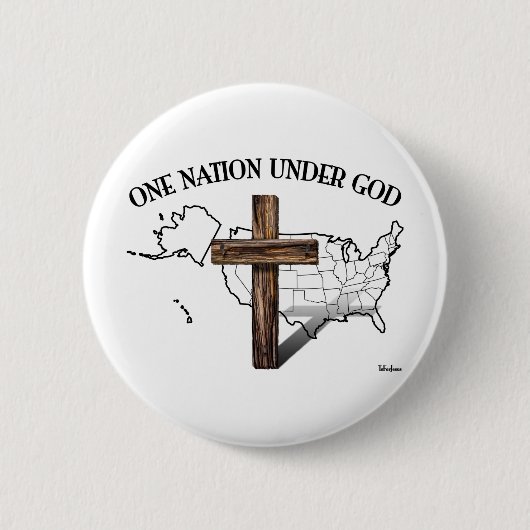 米国アウトライン入りOne Nation Under God 缶バッジ (正面)