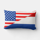 米国アメリカのネザーランド半分の旗米国 ランバークッション (裏面)