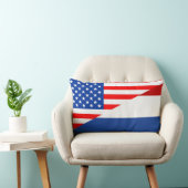 米国アメリカのネザーランド半分の旗米国 ランバークッション (椅子)