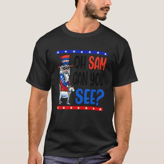 米国アメリカの盲叔父サム第4位7月の男性Wome Tシャツ (正面)