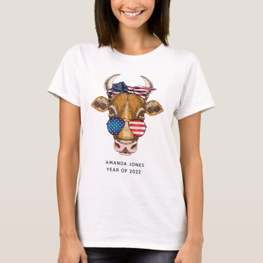 米国アメリカをテーマにした卒業 Tシャツ (正面)