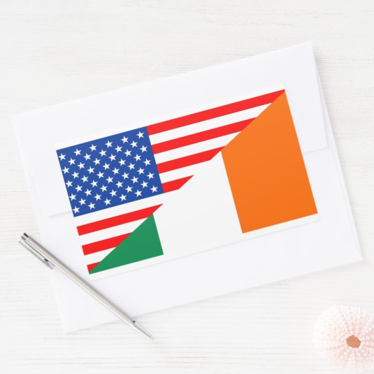 米国アメリカアイルランドの半分の旗米国のcountr 長方形シール (封筒)