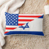 米国アメリカイスラエル共和国の半分の旗米国の国 ランバークッション (ブランケット)