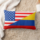 米国アメリカコロンビアの半分の旗米国の計算 ランバークッション (ブランケット)