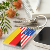 米国アメリカドイツの半分の旗米国のcountr キーホルダー (正面右)