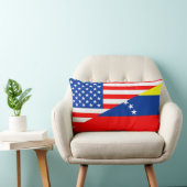 米国アメリカベネズエラの半分の旗米国 ランバークッション (椅子)