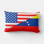 米国アメリカベネズエラの半分の旗米国 ランバークッション (裏面)