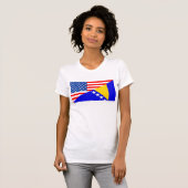 米国アメリカボスニア・ヘルツェゴビナの半分の旗 Tシャツ (正面フル)