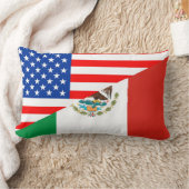 米国アメリカメキシコの半分の旗米国の国 ランバークッション (ブランケット)