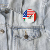 米国アメリカメキシコの半分の旗米国の国 缶バッジ (インサイチュ)