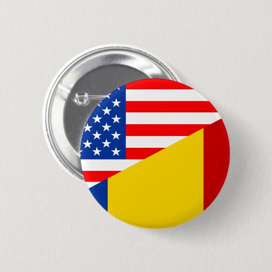 米国アメリカルーマニアの半分の旗米国のcountr 缶バッジ (正面&裏面)