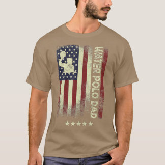 米国アメリカンフラッグウォーターポロパパ1 Tシャツ