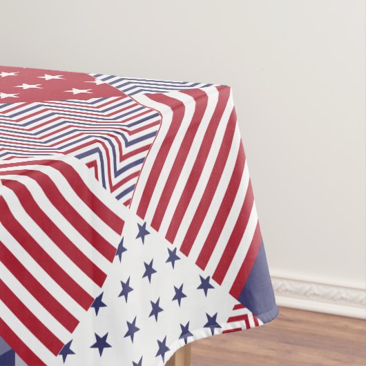 米国アメリカーナ赤白と青のキルト テーブルクロス (インサイチュ)