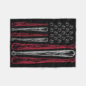 米国アメリカ国旗が7月4日赤白青を売り込む フリースブランケット (正面(横))