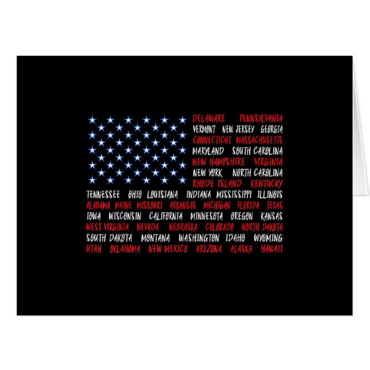 米国アメリカ国旗すべての50州名 (正面横)