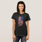 米国アメリカ国旗のグライダーパイロット7月4日 Tシャツ (正面フル)