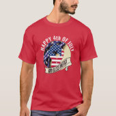 米国アメリカ国旗の家族7月4日 Tシャツ (正面)