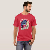 米国アメリカ国旗の家族7月4日 Tシャツ (正面フル)