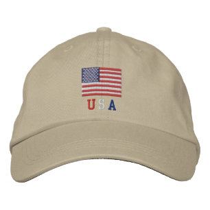 米国アメリカ国旗の帽子 – 7月4日 刺繍入りキャップ