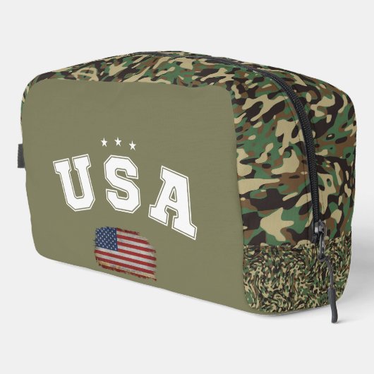 米国アメリカ国旗の愛国的退役軍人7月4日 ドップキット (右コーナー)