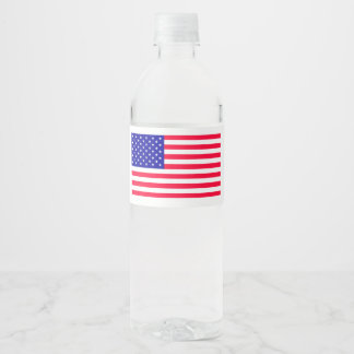 米国アメリカ国旗の水びんのラベル ペットボトルラベル