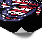 米国アメリカ国旗バタフライメモリアルデー7月4日O ポスター (角)